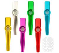 HABNI 6 Pezzi Kazoo Metallo in Lega di Alluminio, Kazu Strumenti Musicali con 8 Membrane Flauto per Adulti, 6 Colori