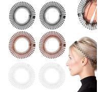 HABNI 6 Pezzi Pettine Elastico Circolare Completo Fascia Pettine Elastico Zig Zag Porta Cerchietti Pettine Circolare In Plastica Flessibile Adatto Per Ragazze 3 Colori