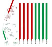 HABNI 8 Pezzi Ricariche Cancellabili Compatibili con Legami,Colorate Refill Penne Cancellabili Set, Confezione Semplice, Punta Della penna 0,7 mm, Altezza 13 cm(4 Verde+4 Rosso)