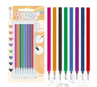 HABNI 8 Pezzi Ricariche Cancellabili Compatibili con Legami,Colorate Refill Penne Cancellabili Set, Confezione Blister con Cartoncino, Punta Della penna 0,7 mm, Altezza 13 cm,8 Colori