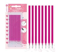 HABNI 8 Pezzi Ricariche Cancellabili, Compatibili con Legami, Refill Penne Cancellabili Set,Confezione Blister con Cartoncino, Punta Della penna 0,7 mm, Altezza 13 cm (Rosa)