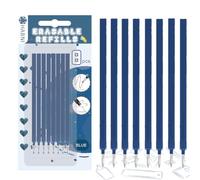 HABNI 8 Pezzi Ricariche Cancellabili, Compatibili con Legami, Refill Penne Cancellabili Set,Confezione Blister con Cartoncino, Punta Della penna 0,7 mm, Altezza 13 cm (Blu Nero)