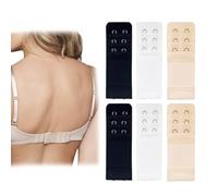 HABNI Allunga Reggiseno 6 Pezzi Nero Pelle Chiara Bianco 2 E 3 Ganci Elastico Confortevole Taglia Standard