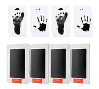 HABNI Set di 4 Pezzi di Impronte di Mani e Piedi per Bambini, Set di Impronte di Zampe di Cani e Gatti, con 8 Fogli di Carta per Bambini da 0 a 6 Mesi