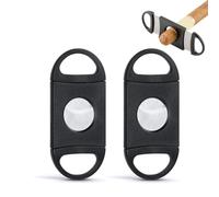 HABNI Tagliasigari, 2Pcs Tagliasigari In Acciaio Inox, Tagliasigari Con Doppie Lame In Acciaio Inox, Tagliare La Parte Finale Del Sigaro, Per La Maggior Parte Dei Sigari