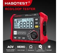 HABOTEST HT5910 Tester per interruttori di dispersione Misuratore di resistenza digitale LCD Tester RCD/Loop 1000 Memorizzazione dati Voltmetro Megohmmetro