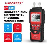 HABOTEST HT636 Manometro digitale Manometro Misuratore di pressione dell'aria Manometro differenziale Kit di precisione dell'aria Misuratore rilevatore