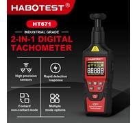 HABOTEST HT671 Contagiri laser 2 in 1 a contatto e senza contatto (modalità commutabile) Contagiri ricaricabile con intervallo di conteggio 10-99999