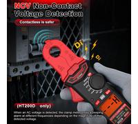 HABOTEST Pinza Amperometrica Digitale AC/DC, Tester di Tensione e Corrente, Multimetro per Manutenzione Elettrica HVAC e Automotive, Tester HT200A/D