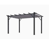 Habrita Foresta - Pergola en aluminium gris anthracite 100x100 mm ép.1,2 mm toiture gris 280 gr/m2 - PER4030GN