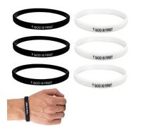 HABVPU 6 Pezzi Braccialetti Cristiani in Silicone God Is Above All, Regalo Prima Comunione e Cresima per Ragazzo e Ragazza, Bracciale Religioso Nero e Bianco, Circonferenza 20cm