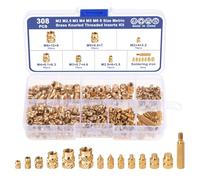 Habwea 308 pezzi Set di inserti filettati e punte di saldatura, M2 M2,5 M3 M4 M5 M6 Inserto filettato Aiuto alla fusione per inserti filettati Dadi a pressione per stampa 3D Filetto fuso in ottone Man
