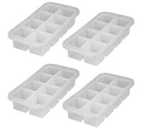 HAC24 4x Stampo Ghiaccio Jumbo In Silicone XXL Trasparente, Stabile e Impilabile