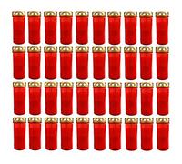 HAC24 - Set da 40 lumini XL per cimitero, con coperchio, colore: rosso