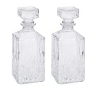HAC24 Set Dekanter Vetro con Coperchio 2x 0,9 L, Trasparente