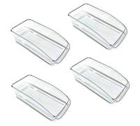 HAC24 Set di 4 cestini trasparenti per frigorifero, frutta, congelatore, cassetti