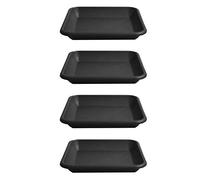 HAC24 Set di 4 sottobicchieri rettangolari, rotondi, in plastica, colore antracite (rettangolare, 34 x 34 cm)