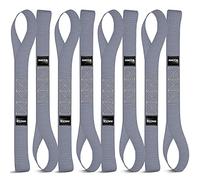 Haccoplanet 8PK Soft Loop Motorcycle Tie-Down Straps, 1.6 x 17inch 12000LB Break Strength, Heavy Duty Tie Down Loops for Securing ATV, UTV, Dirt Bike, Lawn & Garden Equipment (Grey)