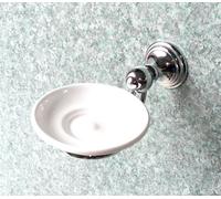 Haceka Allure Porta Sapone Con Supporto Ottone Cromato Con Ciotola In Porcellana
