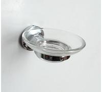 Haceka ASPEN Piattino Portasapone con Supporto Porta Sapone Einsatzglas Cromato