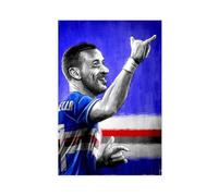 HACERR Stampa su tela con stampa di Fabio Quagliarella Sampdoria Serie A, decorazione per camera da letto, ufficio, camera da letto, regalo, 40 x 60 cm