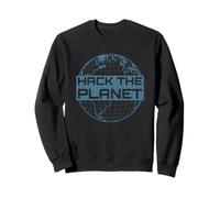 Hack The Planet - Blue Globe Design per Computer Hacker Felpa