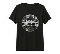 Hack The Planet - Blue Globe Design per Computer Hacker Maglietta Premium