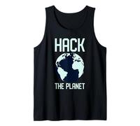 Hack The Planet - Blue Globe Design per Gli Hacker di Computer Canotta