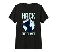 Hack The Planet - Blue Globe Design per Gli Hacker di Computer Maglietta Premium