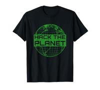 Hack the Planet T-Shirt - Design verde per computer hacker Maglietta