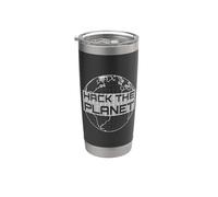 Hack the Planet - Testo grigia per hacker e programmatori Bicchiere termico in acciaio inox doppia parete