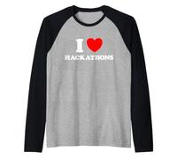 Hackathon Amore Divertente Hack con Evento Codice Hacking Concorso Fan Maglia con Maniche Raglan