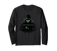 Hacker Anonimo, Cyber Security, Linux Terminal Coder Maglia a Manica