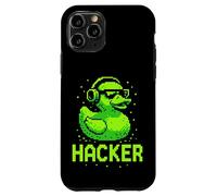 Hacker Cyber Security Pixel Art Duck Programmatore di hacking Custodia per iPhone 11 Pro