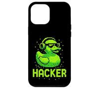 Hacker Cyber Security Pixel Art Duck Programmatore di hacking Custodia per iPhone 12 Pro Max