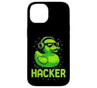 Hacker Cyber Security Pixel Art Duck Programmatore di hacking Custodia per iPhone 14