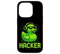 Hacker Cyber Security Pixel Art Duck Programmatore di hacking Custodia per iPhone 14 Pro