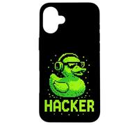 Hacker Cyber Security Pixel Art Duck Programmatore di hacking Custodia per iPhone 16 Plus