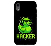 Hacker Cyber Security Pixel Art Duck Programmatore di hacking Custodia per iPhone XR