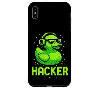 Hacker Cyber Security Pixel Art Duck Programmatore di hacking Custodia per iPhone XS Max