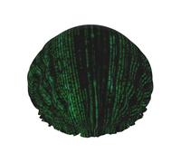 Hacker Era Cuffia da bagno stampata, protezione per capelli a doppio strato, copertura elastica per lavare il viso, 27 cm