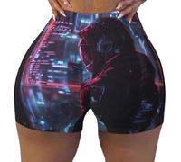 Hacker Era - Pantaloncini da corsa da donna, perfetti per l'estate e il fitness, Nero , S