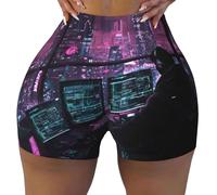 Hacker Era - Pantaloncini da corsa da donna, perfetti per l'estate e il fitness, Nero , S