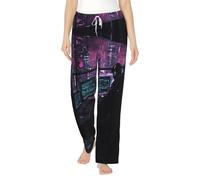 Hacker Era Stampa Flanella Pigiama Pantaloni con Tasche Caldo Sonno Lounge Pantaloni Pigiama Pj Bottoms Sleepwear, Nero , M