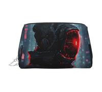 Hacker Era - Trousse da viaggio per trucchi con scomparti, borsa da toilette portatile da donna, Argento, One Size