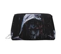 Hacker Era - Trousse da viaggio per trucchi con scomparti, borsa da toilette portatile da donna, Argento, One Size