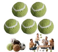 HackySack, Set di 5 sacchi da tennis fatti a mano, morbidi all'uncinetto, per bambini e principianti, per giocare al chiuso