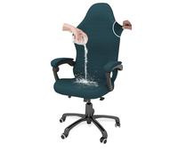 HACLEN Coprisedia da gaming, impermeabile, con copribraccioli, copertura per sedia da scrivania per computer, lavabile, antiscivolo, ergonomica, rotante (verde scuro, taglia unica)