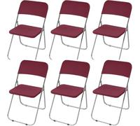 HACLEN Coprisedia elasticizzati e pieghevoli, separati, per seduta e schienale, antiscivolo, lavabili, in tessuto jacquard, protezione per sala da pranzo, banchetti e feste (bordeaux, set da 6)