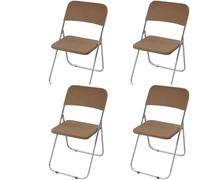 HACLEN Coprisedia elasticizzati pieghevoli separati, per seduta e schienale, antiscivolo, lavabili, in tessuto jacquard, protezione per sala da pranzo, banchetti e feste (colore marrone, set da 4)